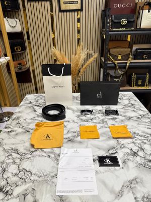 Calvin_Klein Leather Belt Combo With Two Ratchet Buckles Includes Box Dust Bag And Carry Bag (CK-5)