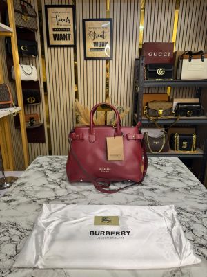Burberr_y Banner Hand Bag With Dust Bag Including Card (Red)