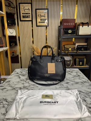 Burberr_y Banner Hand Bag With Dust Bag Including Card (Black)