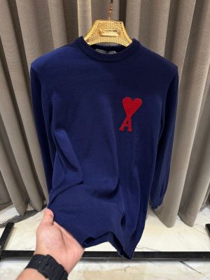 AMI PARIS IMPORTED TRENDING NAVY BLUE SWEATER