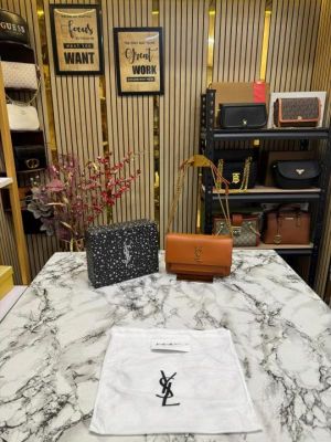 Yves Saint Laurent Ysl Sunset Shoulder Bag With Box And Dust Bag (Brown-8878)