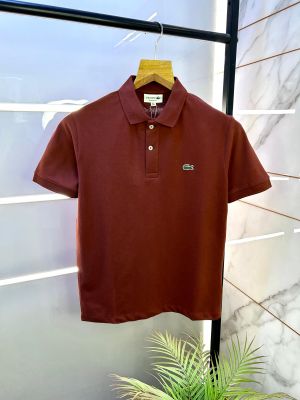 Lacost e Brown Polo Premium Collar Neck T-shirt F2949-BR1