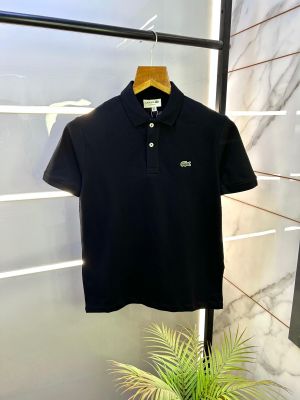 Lacost e Black Polo Premium Collar Neck T-shirt F2949-BL