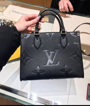 Louis_Vuitton_onthego tote in Louisvuitton monogram empreinte leather bag with double box(coin pouch)