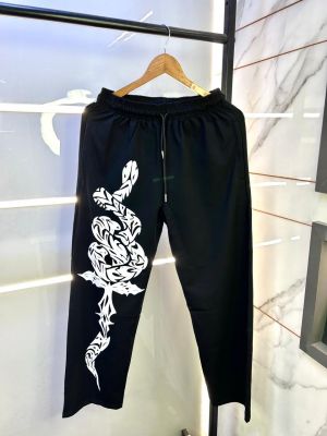 Essential Black Imported Printed Super Premium Track Pant F3007-BL