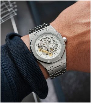 Audemar_s Piguet Royal Oak Skeleton Silver-White