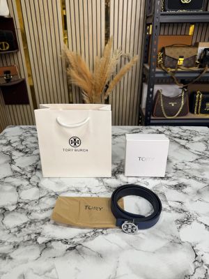 TORRY BURCH PREMIUM QUALITY BELT WITH OG BOX DUST BAG & CAARY BAG T57 BLUE 