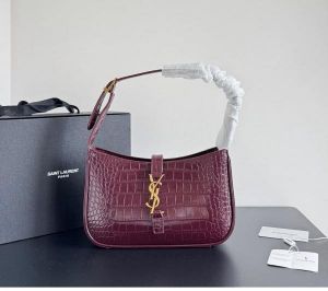 Ysl hobo bag with og box(903-embossed burgundy )