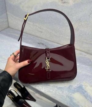Ysl patent hobo bag glossy with og box (903-wine)