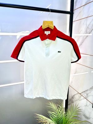 Lacost e White Polo Premium Collar Neck T-shirt F2870-W2