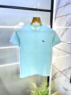 Lacost e Blue Embroidery Logo Round Neck Premium T-shirt F2995-BU