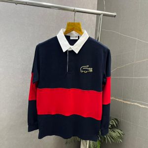 Lacost_e Blue Red Premium Polo Full Sleeves Tshirt 498
