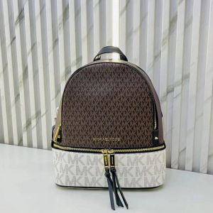 Michael_kors Rhea backpack double zipper with dust bag(0089-1-coffe-black)