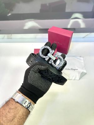 Ferragam_o Belt Black Silver Fa 72