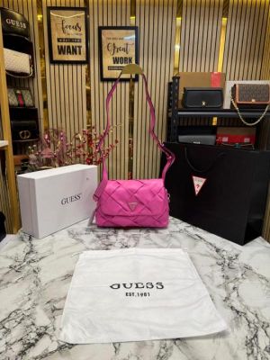 Guess Quilted Crossbody Bag With Box And Dust Bag Including (Pink)