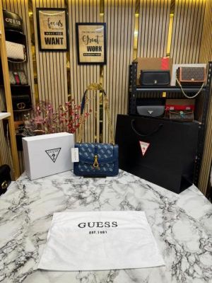 GUESS G JAMES LOGO SHOULDER BAG WITH OG BOX AND DUST BAG PREMIUM QUALITY (BLUE)