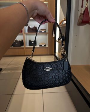 Coach_terry embossed black shoulder bag with box premium quality