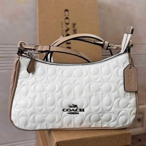 Coach_terry embossed white shoulder bag with box premium quality