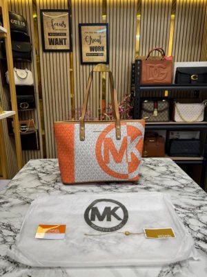 Michael_Kors Carter Tote Bag With Dust Bag Including Card (Orange)