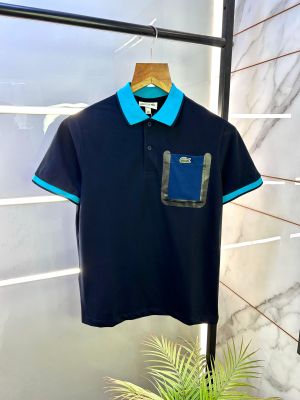 Lacost e Navy Polo Premium Collar Neck T-shirt F2870-N2