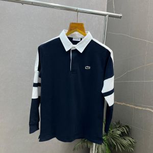 Lacost_e Blue White Premium Polo Full Sleeves Tshirt 498