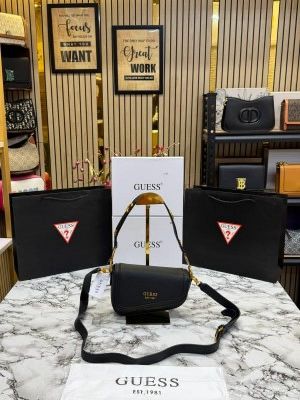 Guess G dream Flap Shoulder Crossbody Bag With Box And Dust Bag Including CarryBag (Black)