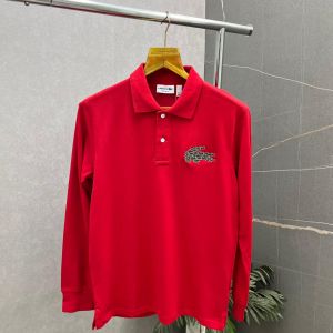 Lacost_e Red Premium Polo Full Sleeves Tshirt 498