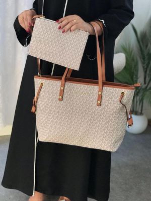 Michael_Kors Jet Set Travel Tote With Wallet (Beige)