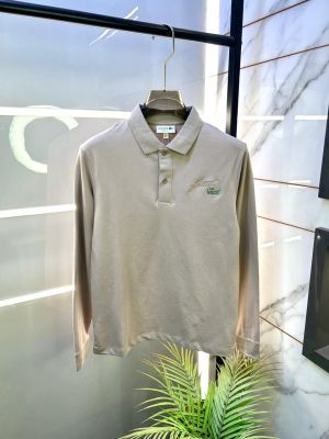 Lacost e Beige Embroidery Logo Polo Neck Full Sleeves Premium Collar T-shirt F3235-BE2