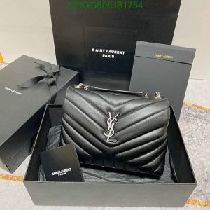 Ysl_ Lou Lou Medium Black Sliver  With Double box
