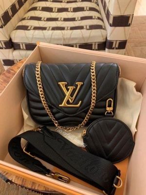 Louis Vuttion LV Multi Pochette Wave With Box & Dust Bag Pouch Sling Belt Sling Chain With Double Box premium quality 