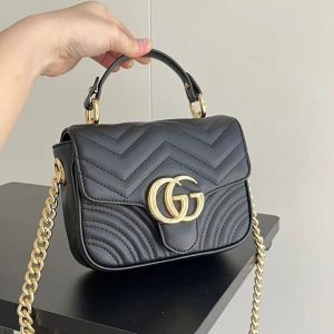 Gucci_GG Marmont mini top handle bag with box premium quality 
