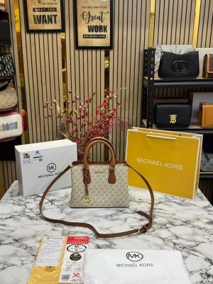 Michael_Kors Camille Satchel Bag With Box And Dust Bag Including CarryBag (Beige)