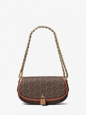Michael_Kors Mila Small Empire Signature Logo Shoulder Bag With carry bag  and box 486