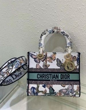 CHRISTIAN DIO_R LADY BUTTER FLY PRINT PREMIUM QUALITY WITH OG DOUBLE BOX & DUST BAG MIRINDA