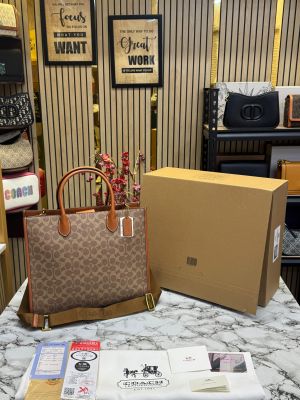 Coach_Ace_Tote_Bag_Carryall_With_Box_And_Dust_Bag_(Brown_Mono)