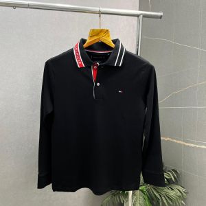 Tomm_y Hilfiger Black Premium Polo Full Sleeves Tshirt 500