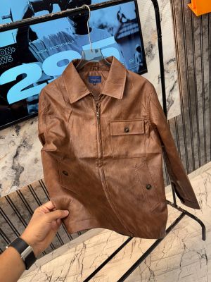 Louis.Vuitton.Imported.Monogram.Embossed.Leather.Fabric.Very.Premium.Jacket.MR242