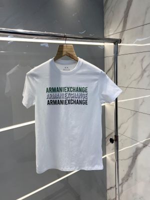 Arman i Exchange White Premium Imported 240 GSM Interlock Fabric Round Neck Printed Logo Tshirt 2850