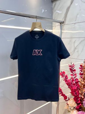 Arman i Exchange Navy Premium Imported 240 GSM Interlock Fabric Round Neck Printed Logo Tshirt 3325