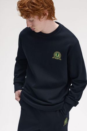 Fred Perry Premium Quality Sweatshirt Store Article (N-Blue)