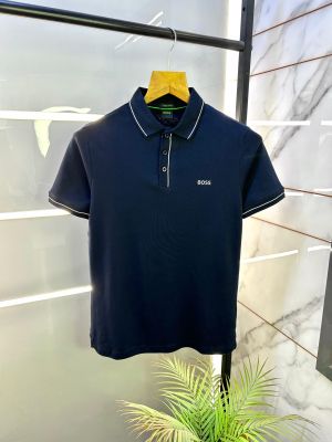 Hugo_Boss Navy Premium Collar Neck Polo T-shirt F2876-N2