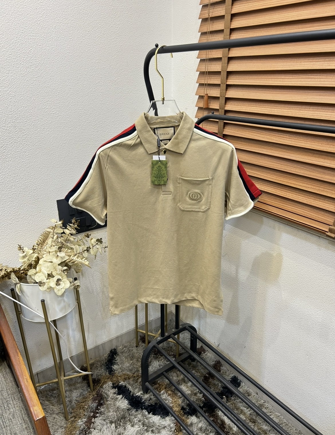 Gucc_i GG Pocket Embroidered Imported Very Premium Polo T-shirt (DN 533)