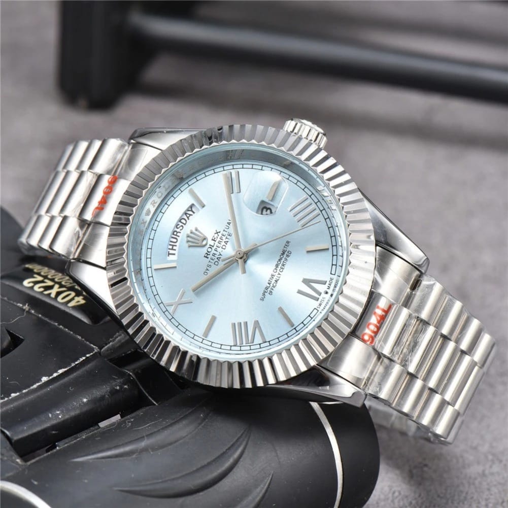Role_x Oyster Perpetual Day Date 40 Battery Silver-SkyBlue