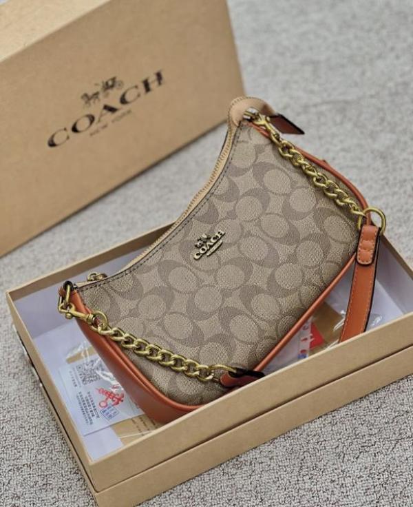 COAC_H Teri Shoulder Bag In Signature Canvas dual belts with og 187