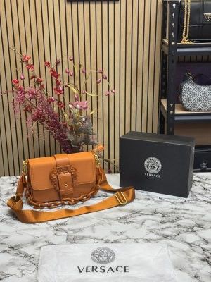 VERSACE JEANS COUTURE WOMENS CANTA SLING SHOULDER BAG WITH OG BOX AND DUST BAG PREMIUM QUALITY (BROWN)