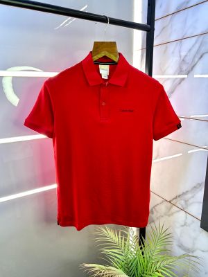 Calvin_Klein Red Premium Collar Neck Polo T-shirt F2874-RE
