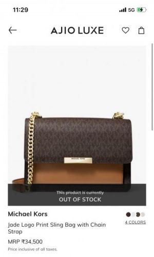 Michael_kors Jade logo print sling bag with chain strap and box 493