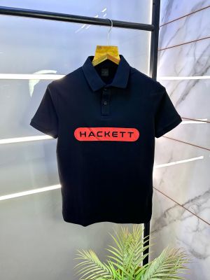 Aston Martin Hacket t Black Polo Premium Collar Neck T-shirt F2873-BL