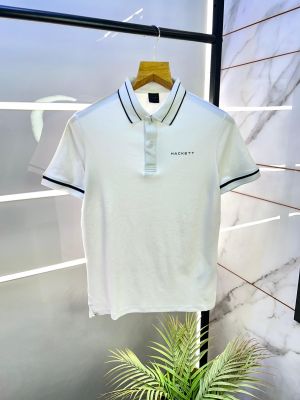 Aston Martin Hacket t White Polo Premium Collar Neck T-shirt F2873-WH